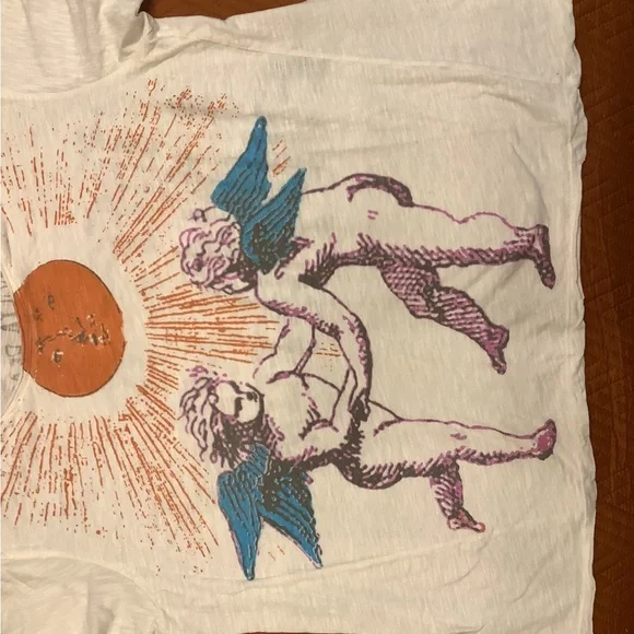 Cherub Graphic Tee with Blue Wings Sun Within Viggio Tee - Picture 1 of 2